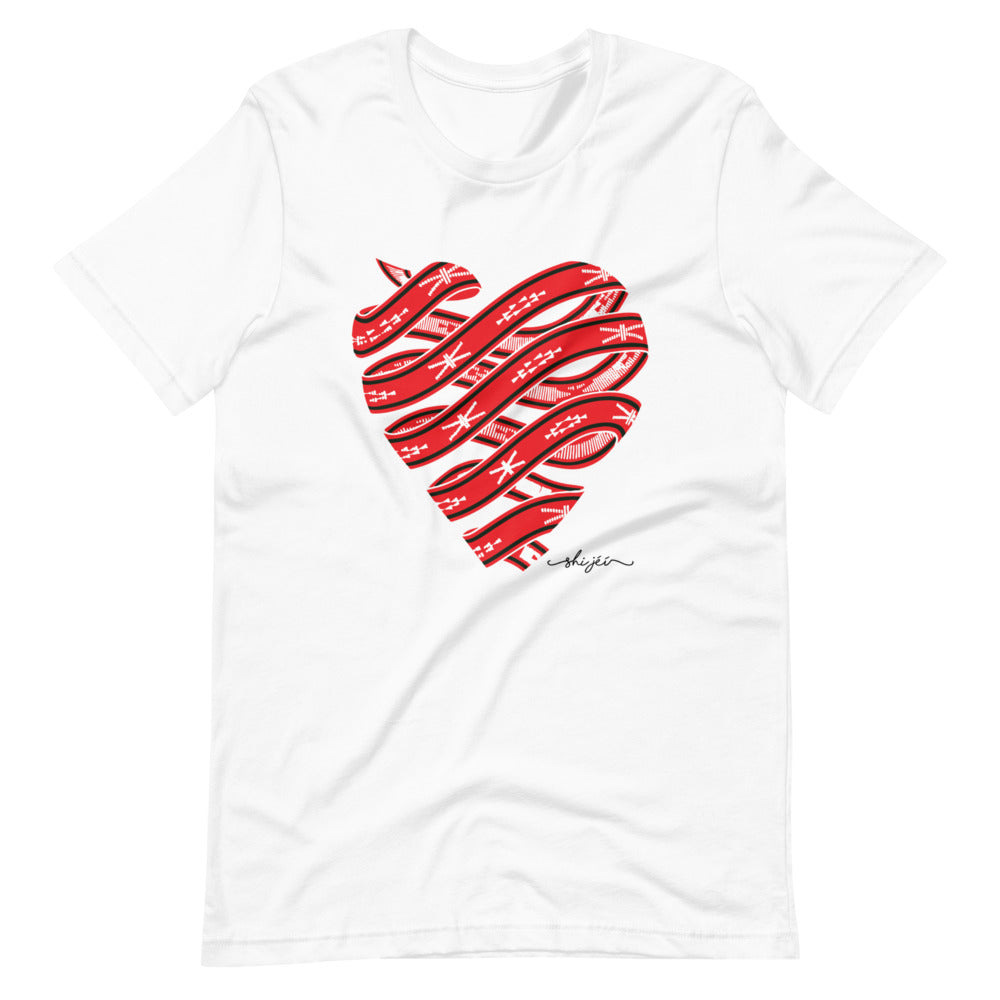 Red Colored Sash Belt Heart Tee