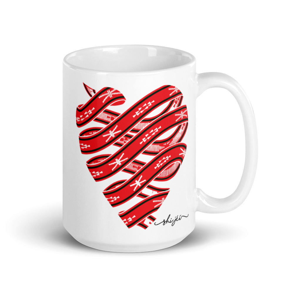 Red Colored Sash Belt Heart Mug